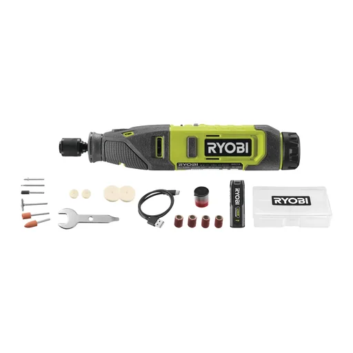 "Cordless rotary tool 4V USB, including 4V 2.0 Ah battery and USB-C charger image"