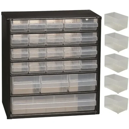 "Drawer unit with 24 drawers - 33x30.6x15cm MET Loose Insert A8-1 - Plastic image"