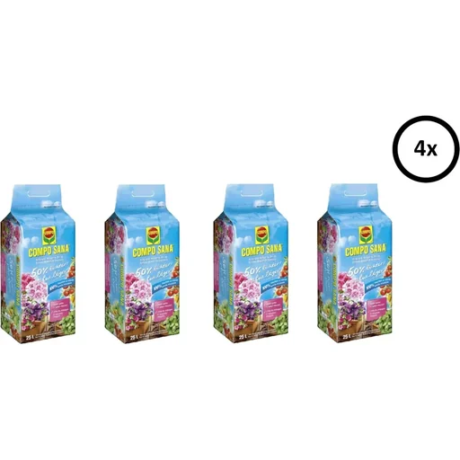 "Sana Potting Soil - 25L - for Balcony and Terrace - 50% Lighter - 4 Pack image"