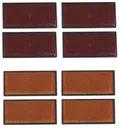 Reflectors, 4 pieces, red, rear, 105 x 55 mm