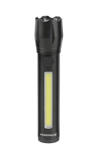 "Rechargeable LED flashlight with 3W power LED and 3W COB LED image"