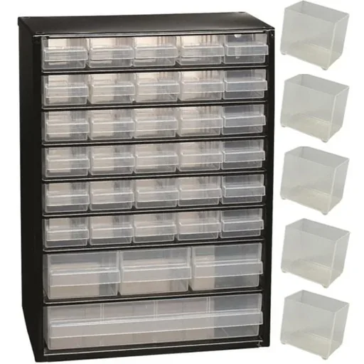 "Drawer unit with 34 drawers - 42x30.6x15cm MET Loose Loading Tray A9-1 - Plastic image"