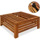 Parasol base table, garden table, side table, parasol base cover, acacia wood 62x62x26cm