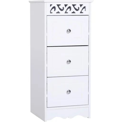 "Bathroom cabinet, laundry cabinet, kitchen cabinet, filing cabinet, MDF white, 29.8 x 29.8 x 68.5 cm image"