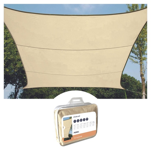 "voile d'ombrage perméable à l'eau - carrée - 3,6 x 3,6 m - champagne image"