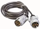Connection cable with 2 metal connectors, 3 m, 7-pin