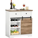 Kitchen cabinet with sliding door white