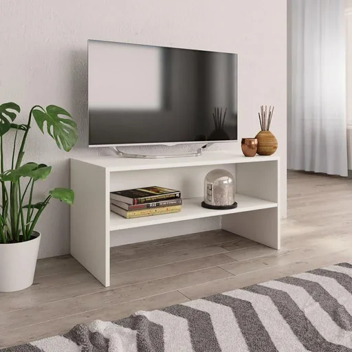 "TV cabinet 80x40x40 cm chipboard white image"