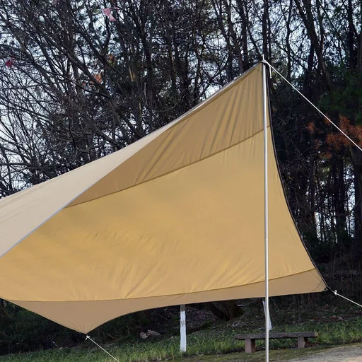 "Sun sail tarp sun protection polyester golden 550 x 560cm image"