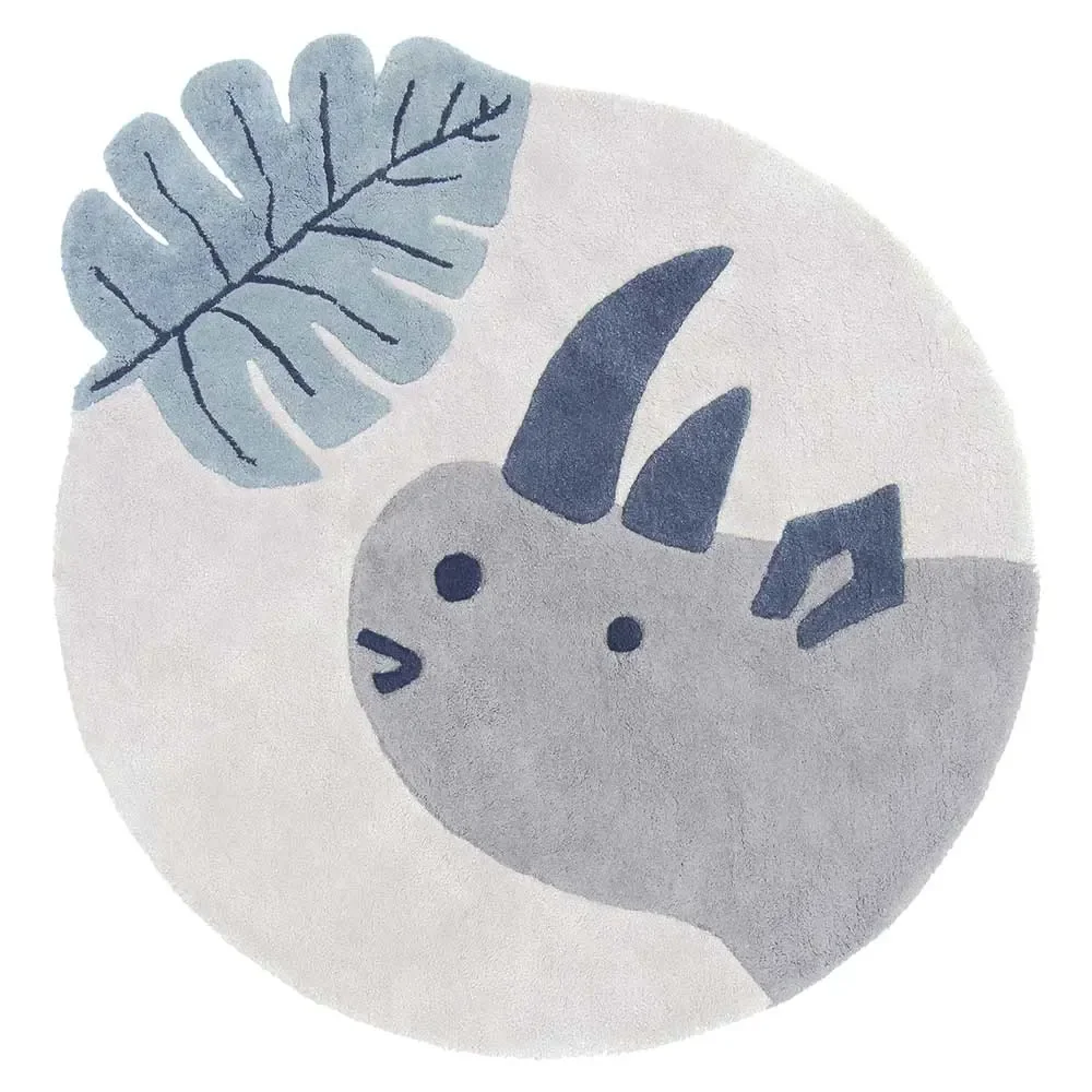 "Lilipinso Tapis rhinocéros gris bleu 100 cm image"