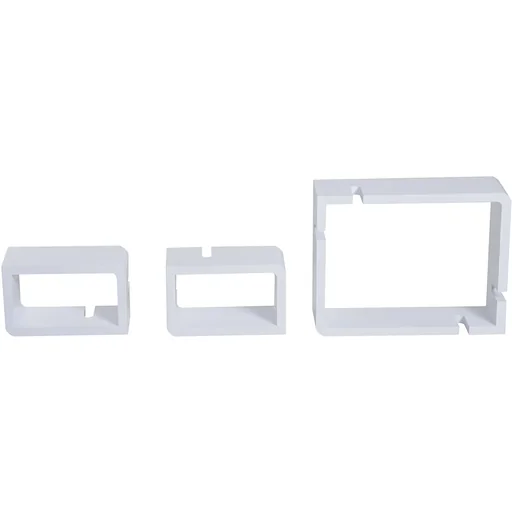 "Wall shelf hanging shelf with 3 compartments MDF white image"