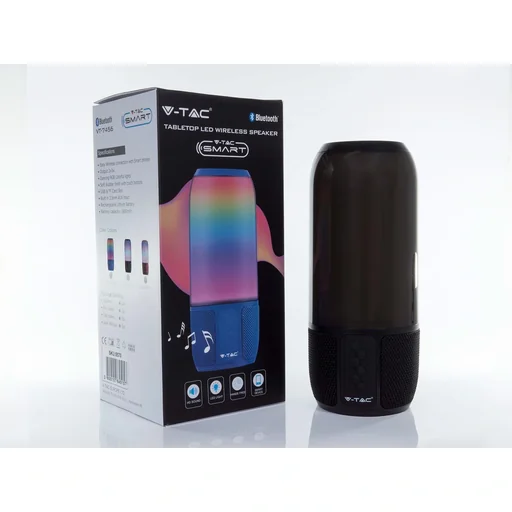 "VT-7456 Bluetooth speaker with RGB lighting - 2x 3Watt - black image"