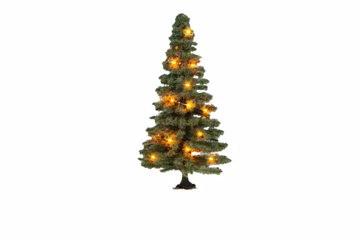 "Illuminated Christmas tree, green, with 20 LEDs, 8 cm high image"