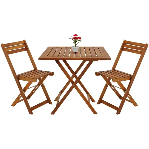 "3-piece acacia wood balcony set. image"