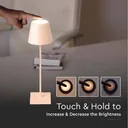 VT-7703 Table Lamp - 3000K - Dimmable by Touch - Rechargeable - Gold