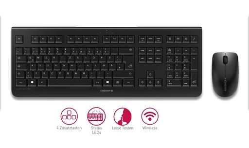 "Wireless keyboard and mouse set DW 3000 black image"
