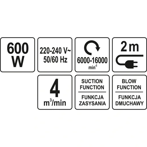 "Leaf blower - 600W - 4 m3/min image"
