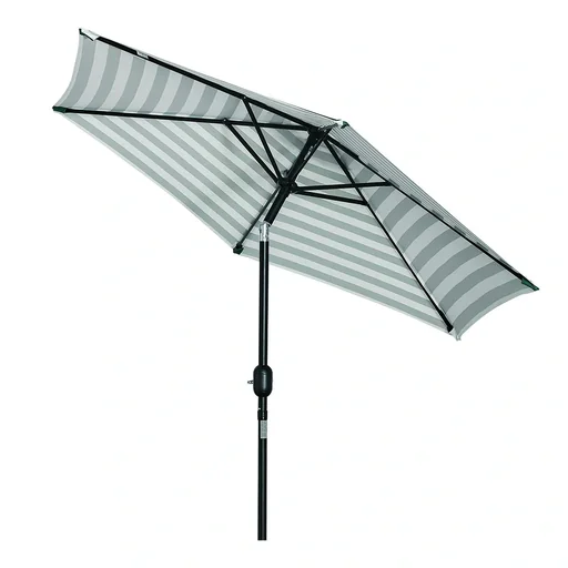 "Parasol garden parasol patio parasol frame steel outdoor green stripe Ø227 x 225 cm image"