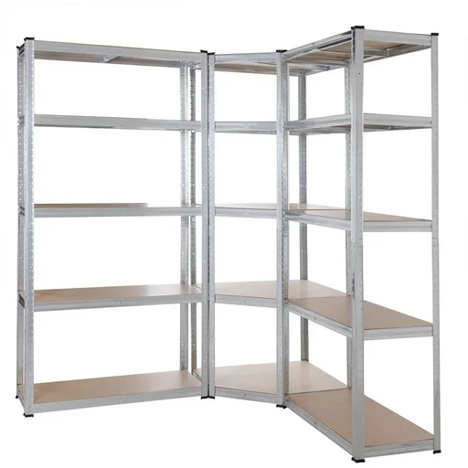 "3-in-1 shelving unit - corner cabinet - galvanized - 875 kg image"