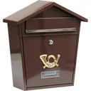 Brown mailbox with 2 keys - 380x320x105 mm