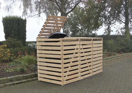 "Garbage can box "Vario V" for 3 tons, natural image"