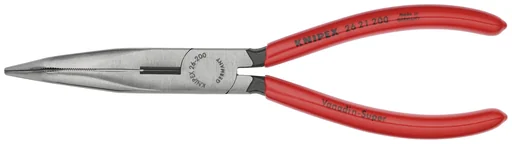 "Snipe nose pliers with cutting edge (stork beak pliers) with plastic coating, black atramentized, 200 mm image"