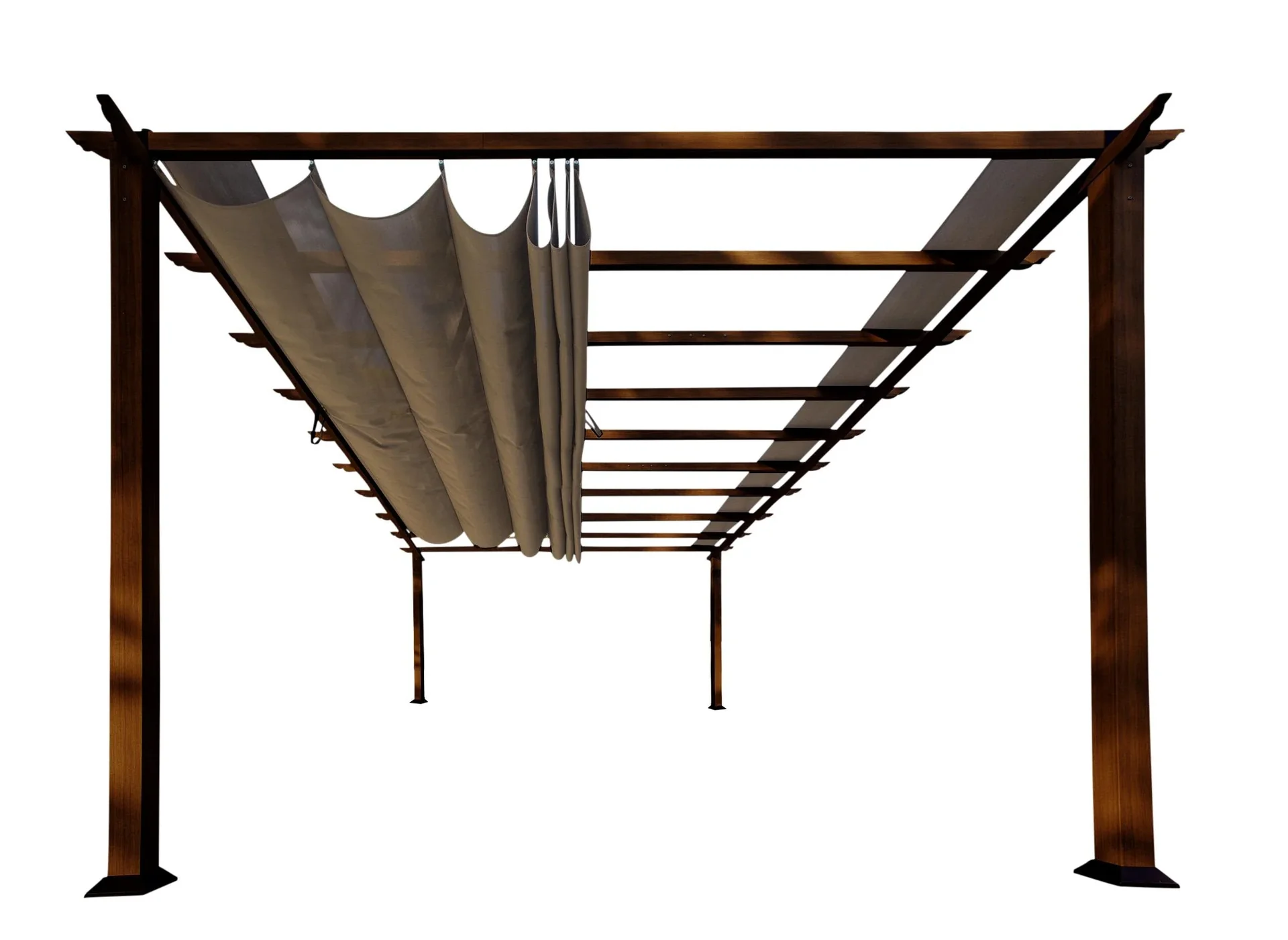 "Paragon Outdoor Pavillon d'extérieur «Florence» Marron foncé - avec voile d'ombrage réglable image"