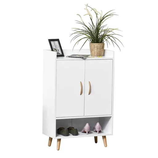 "Shoe cabinet shoe rack with doors and shelves for hallway and entrance area, modern shoe chest shoe racks, E1 Spanp image"