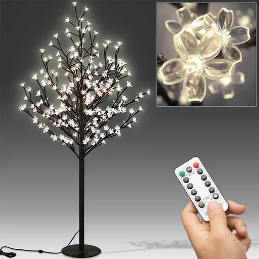 "Cherry blossom tree 180cm with 200LEDs for indoor and outdoor use including remote control image"