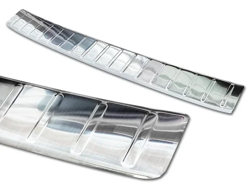 "Stainless steel loading sill protector, VW T-CROSS, 2018>. OEM quality with soft, deburred edges. image"