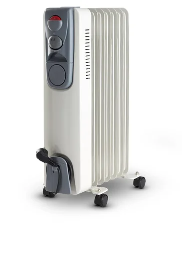 "Oil radiator with 7 fins 1500 W, white image"