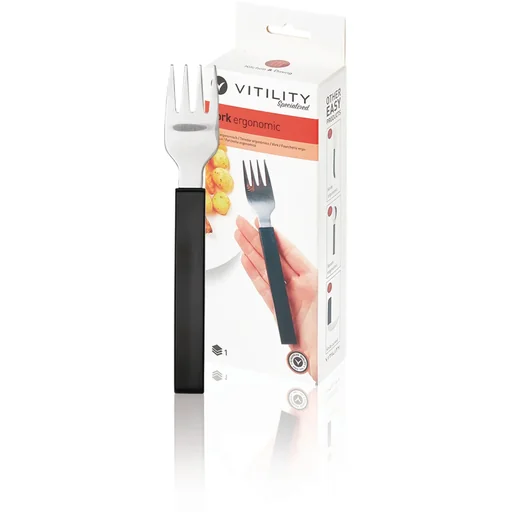 "Cutlery - Fork Ergonomic Black/Aluminum image"