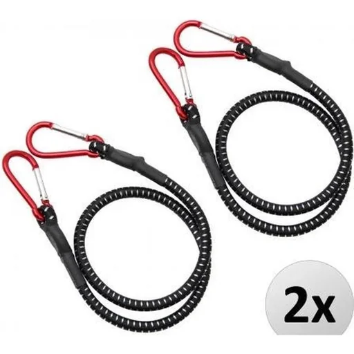 "Quick-release ties with carabiner 80 cm x 10 mm - set of 2 - 80 cm image"