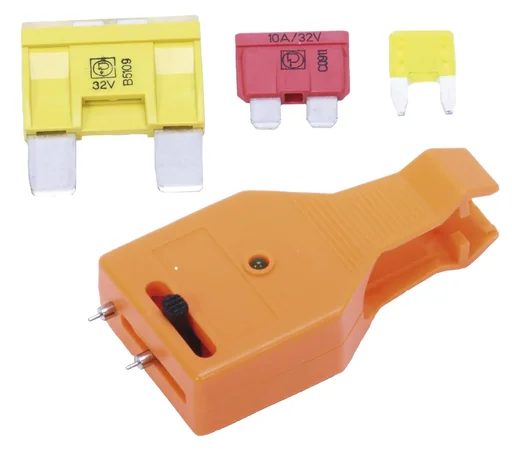 "Function tester for fuses FK1, FK2, FK3, including pliers image"