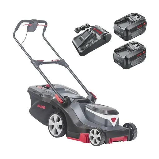 "BOSCH HOME AND GARDEN COMPATIBLE Tondeuse à gazon sans fil 382 Li Premium - incl. 2 batteries et chargeur image"