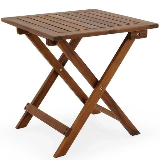 "Garden table oiled acacia wood 46x46cm foldable image"