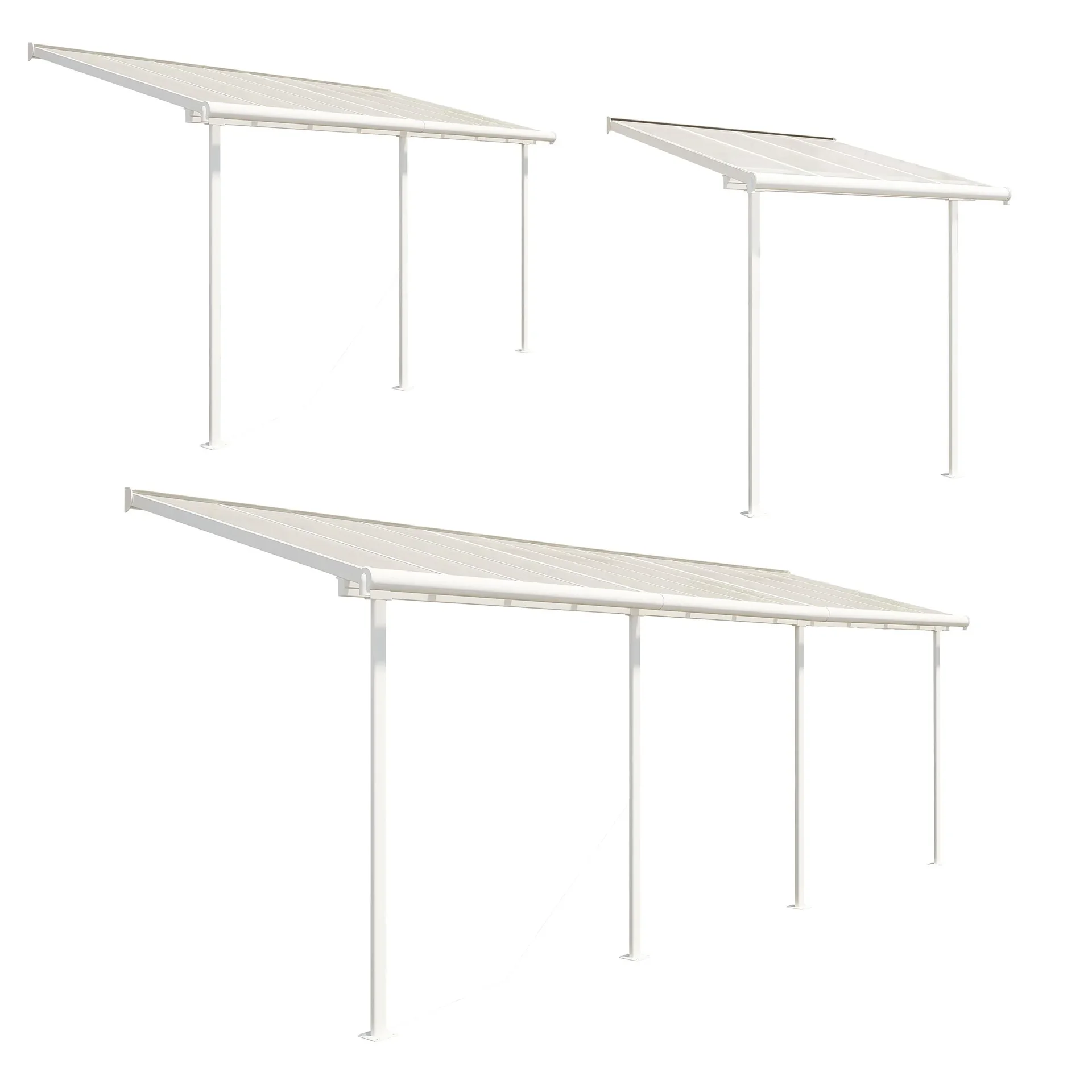 "Abri de terrasse Palram Sierra 224,5×228×300 cm blanc – aluminium avec toit en polycarbonate image"