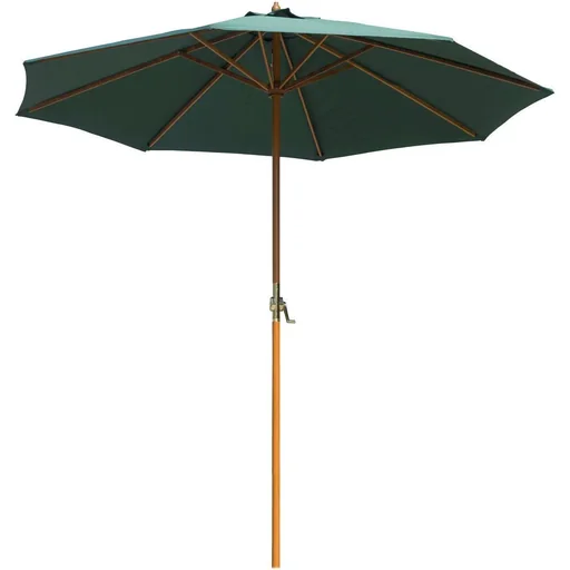 "Wooden parasol 2.7m green image"