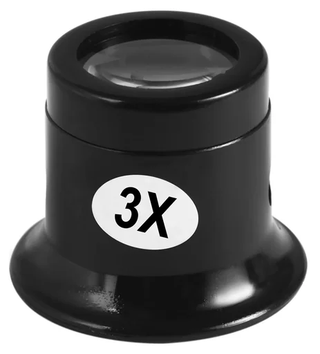 "Handheld magnifying glass with 3x magnification image"