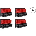 4x tool rack with stacking boxes 32 pieces - 2 wall panels of 32x38x2 cm