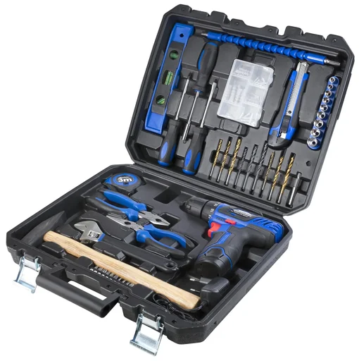 "Cordless drill/screwdriver set 12 Volt - 43 pieces image"