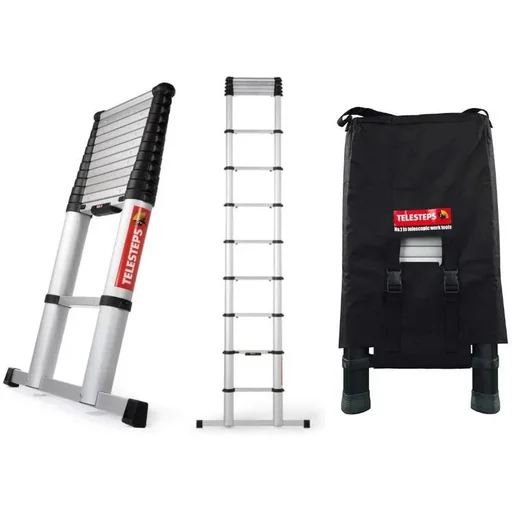 "Eco Line telescopic ladder 3.8 m - 12 steps WITH carrying bag image"