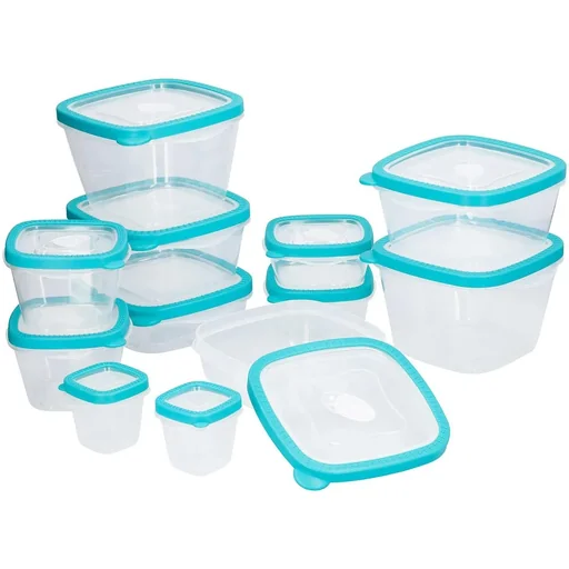 "Edco Food Storage Boxes 24 pcs. Turquoise BPA-free image"