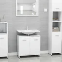 Bathroom cabinet 60x33x58 cm chipboard high gloss white