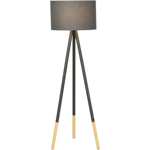 "Designer floor lamp with tripod and foot switch grey image"